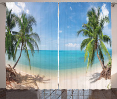 Panoramic View Beach Curtain