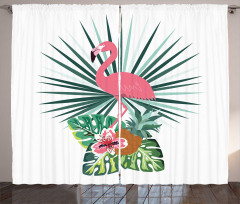 Pineapple Flamingo Botany Curtain