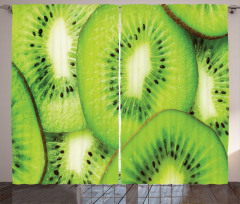 Macro Exotic Fruits Slices Curtain