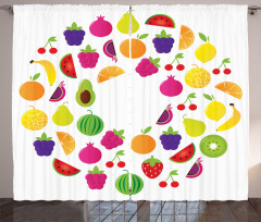 Tasty Circle of Organic Food Curtain