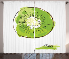 Halved Fruit Design Curtain