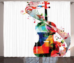 Cheerful String Instrument Curtain