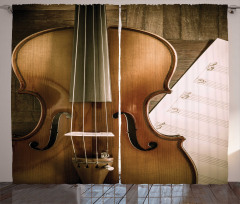 Instrument and Music Sheet Curtain