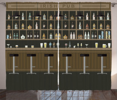 Bar Stools and Bottles Curtain