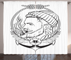 Outline Sailor with Pipe Curtain