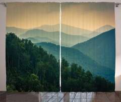 Mountain Ridges Scenery Curtain