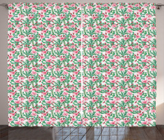 Rosebuds with Cactus Art Curtain