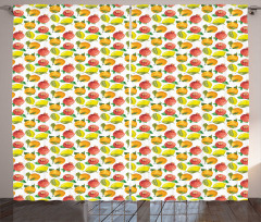 Watercolor Citrus Pomegranate Curtain