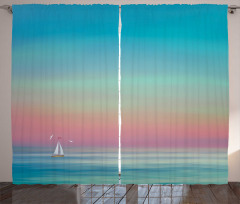 Ombre Calm Sea Tides Artwork Curtain