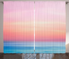 Ombre Sunset Calm Ocean View Curtain