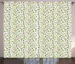 Greenery Food Pattern Curtain