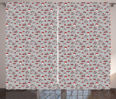 Amanita Fungus Pattern Curtain