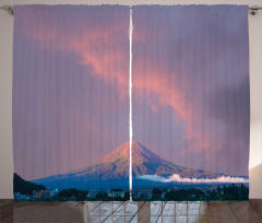 Sunrise Beams Volcanic Region Curtain