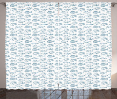 Outline Design Fish Design Curtain