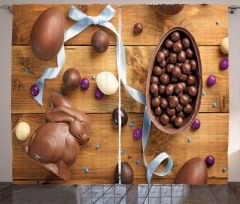 Chocolate Holiday Eggs Curtain