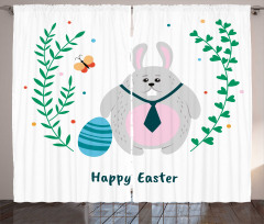 Rabbit with Tie Curtain