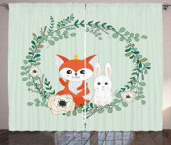 Friends Fox Rabbit Curtain