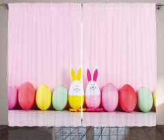 Dyed Eggs and Rabbits Curtain