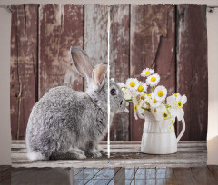 Rabbit Daisy Wooden Curtain