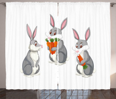 Funny Rabbit Cartoon Curtain