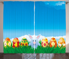 Cartoon Easter Rabbit Curtain