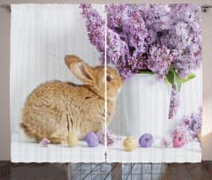 Rabbit with Lilac Curtain