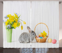 Dyed Eggs and Rabbit Curtain