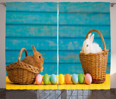 Rabbits in Baskets Curtain