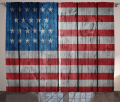 Worn Style American Flag Curtain