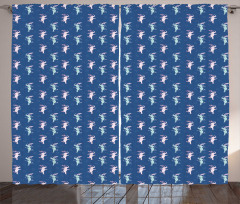 Funny Elephants Umbrellas Curtain