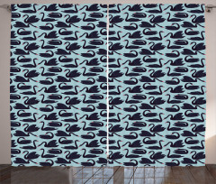 Long Necked Aquatic Bird Curtain