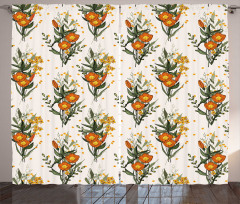 Vintage California Poppy Curtain