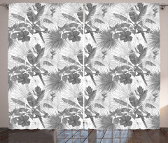 Monochrome Exotic Parrot Curtain