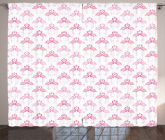 Cutsy Love Flamingos Art Curtain