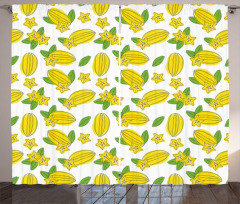 Carambola Star Fruit Exotic Curtain