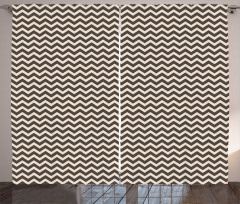 Earthy Tone Abstract Zigzag Curtain