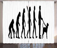 Ape to Man with Dog Pet Curtain