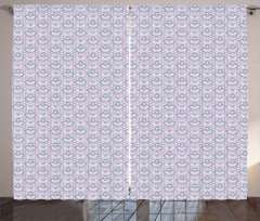 Pastel Tones Floral Motif Curtain