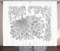 Blossoming Branch and Bird Curtain