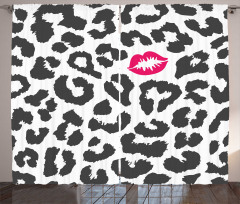 Cheetah Leopard Kiss Curtain