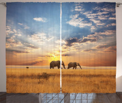 Elephants Untouched Land Curtain