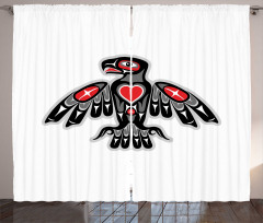 Indigenous Totem Bird Art Curtain