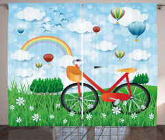 Spring Landscape with Bike Curtain