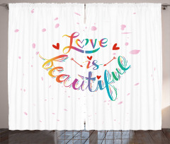 Love is Rainbow Art Curtain