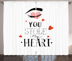 You Stole My Heart Woman Eye Curtain