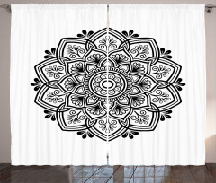 Flora Damask Oriental Motif Curtain