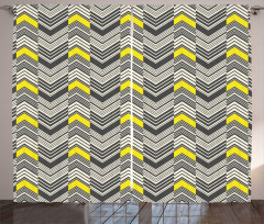 Nostalgic Abstract Zigzags Curtain