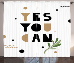 Encouraging Phrase Leaf Curtain