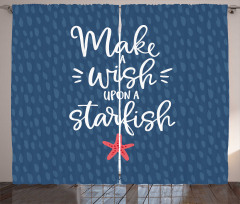 Nautical Text with Starfish Curtain