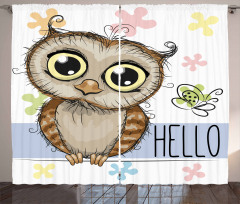 Cartoon Butterfly Hello Curtain